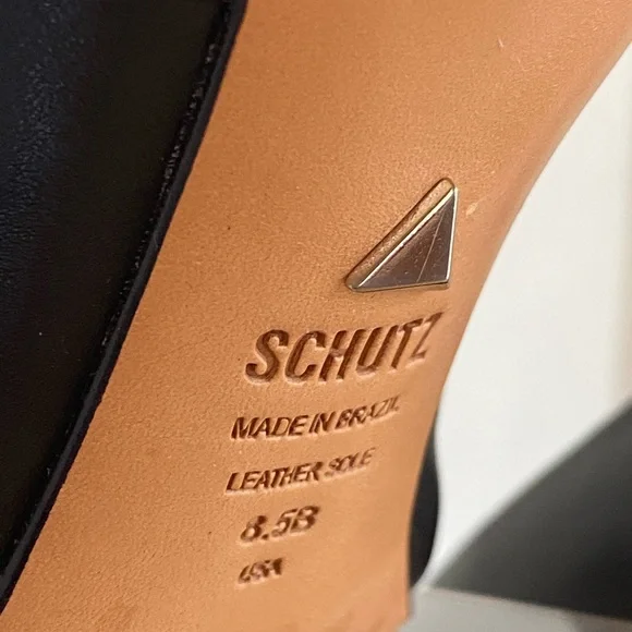 SCHUTZ Black Peep-Toe Lace-Up Stilettos - Picture 9 of 13